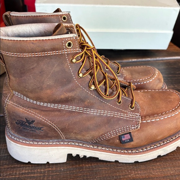 Thorogood Men's Brown Leather work Boots Boots - Picture 3 of 6